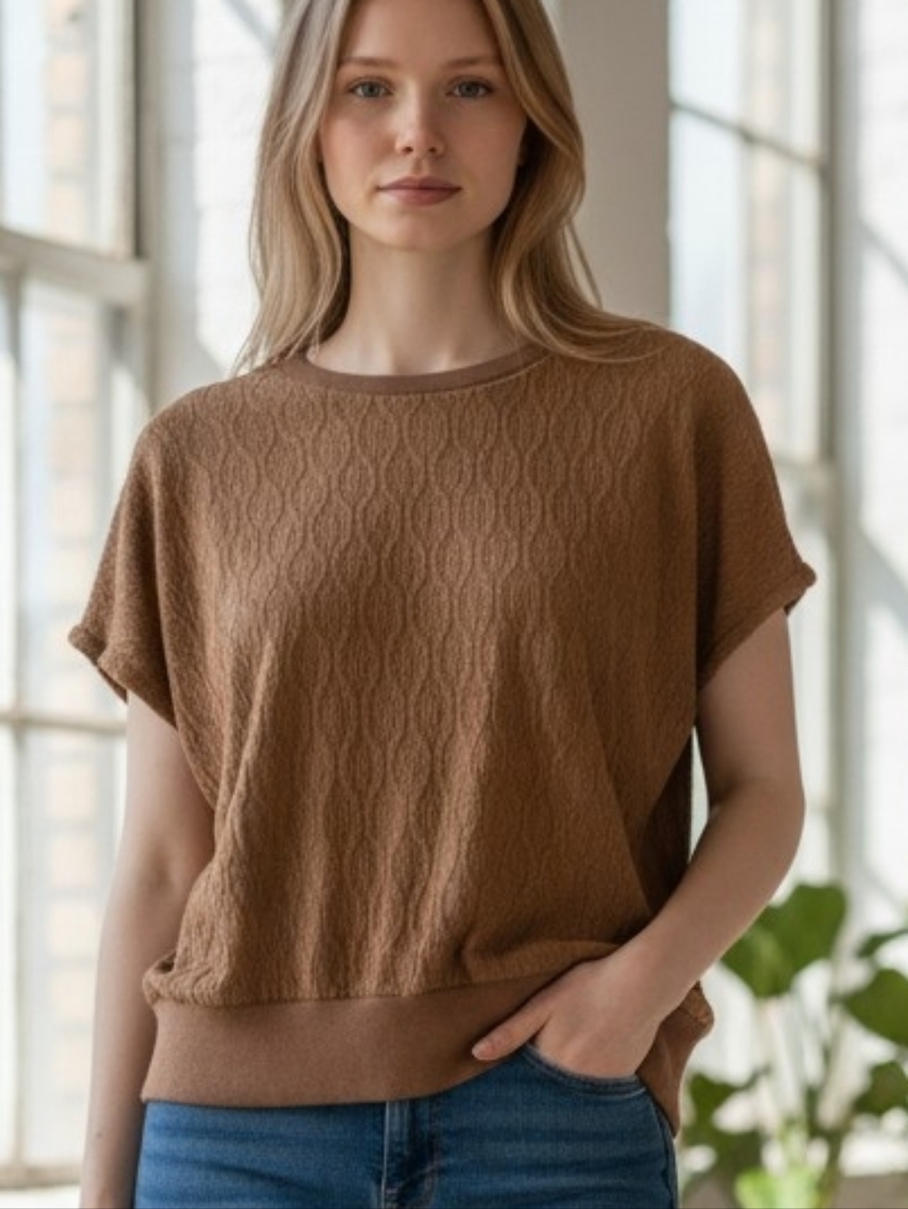 Women's Unbranded Brown Short Sleeve Tee M